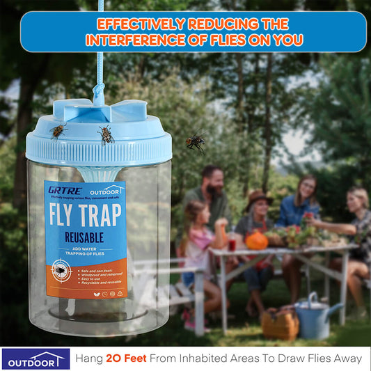 Blue Large Reusable Fly Traps Outdoor