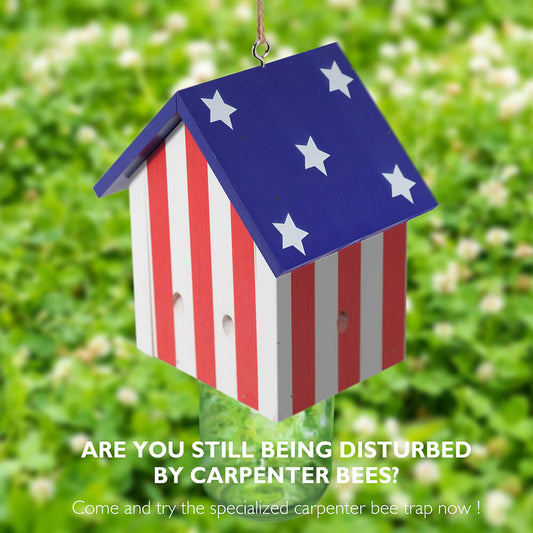 Nature Cabin Stars and Stripes Style Carpenter Bee Traps