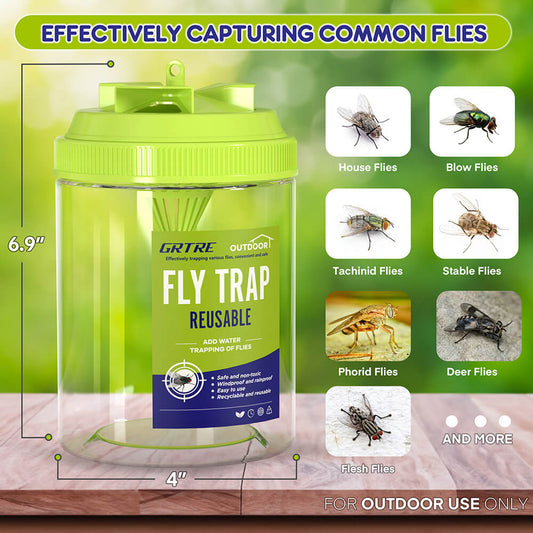 Green Large Reusable Fly Traps Outdoor