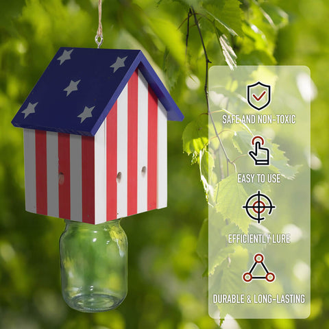 Nature Cabin Stars and Stripes Style Carpenter Bee Traps