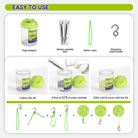 Green Large Reusable Fly Traps Outdoor