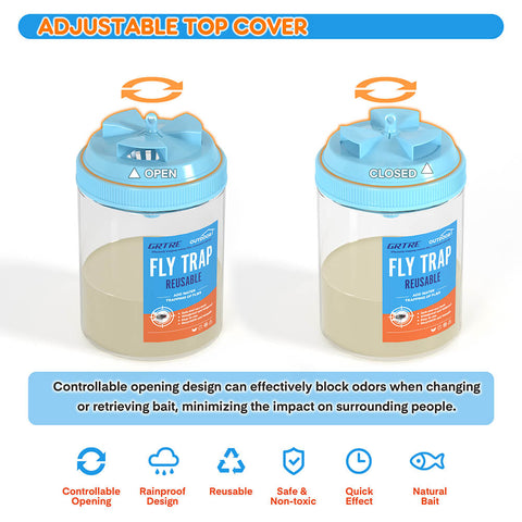 Blue Large Reusable Fly Traps Outdoor